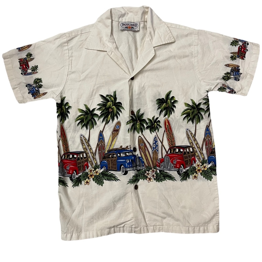 Pacific Legend Apparael Classic Cars Hawaiian Shirt Small
